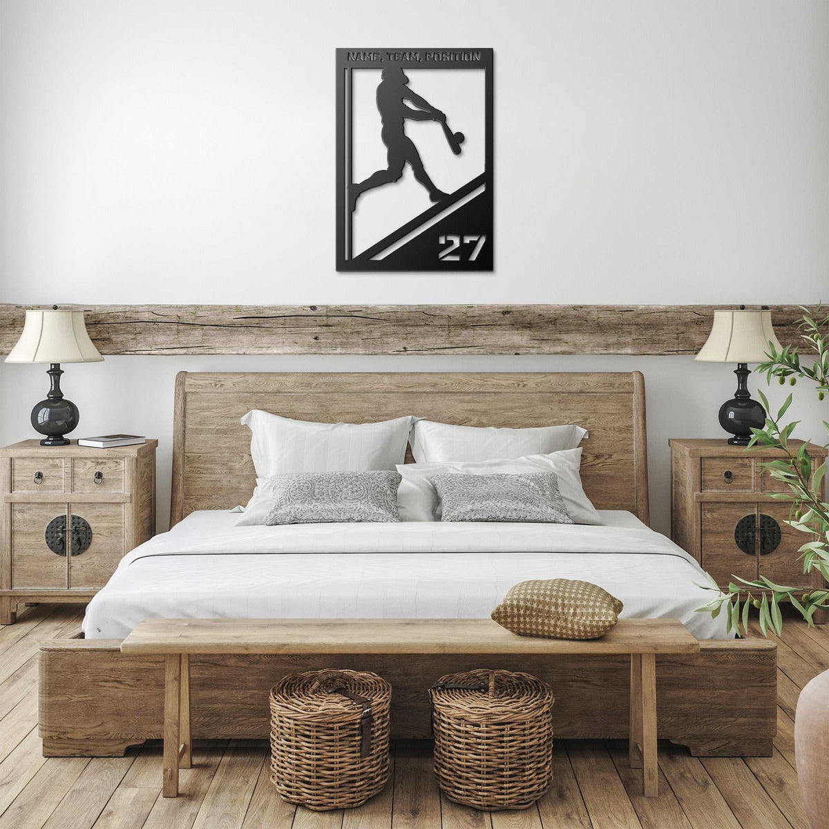 Baseball Customizable Sports Metal Wall Art