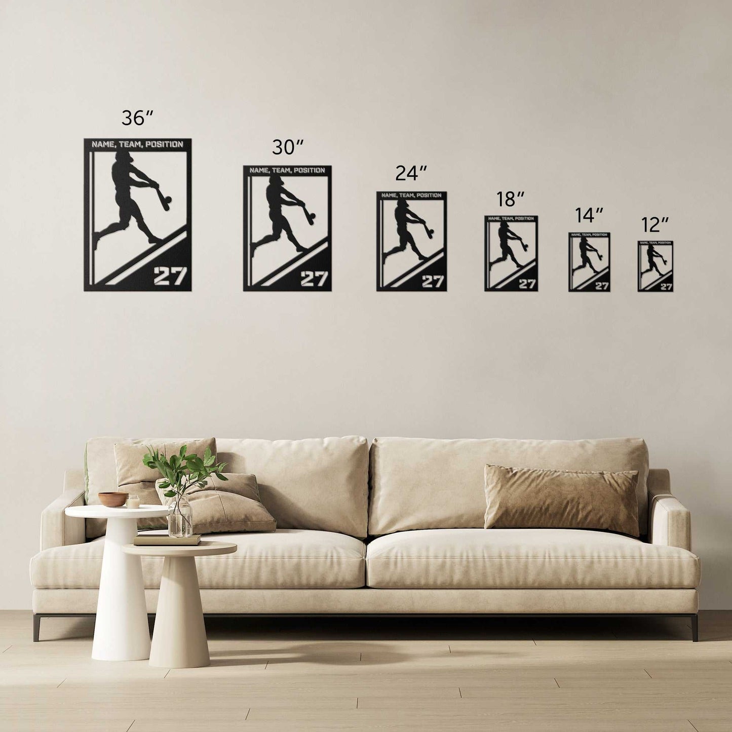 Baseball Customizable Sports Metal Wall Art
