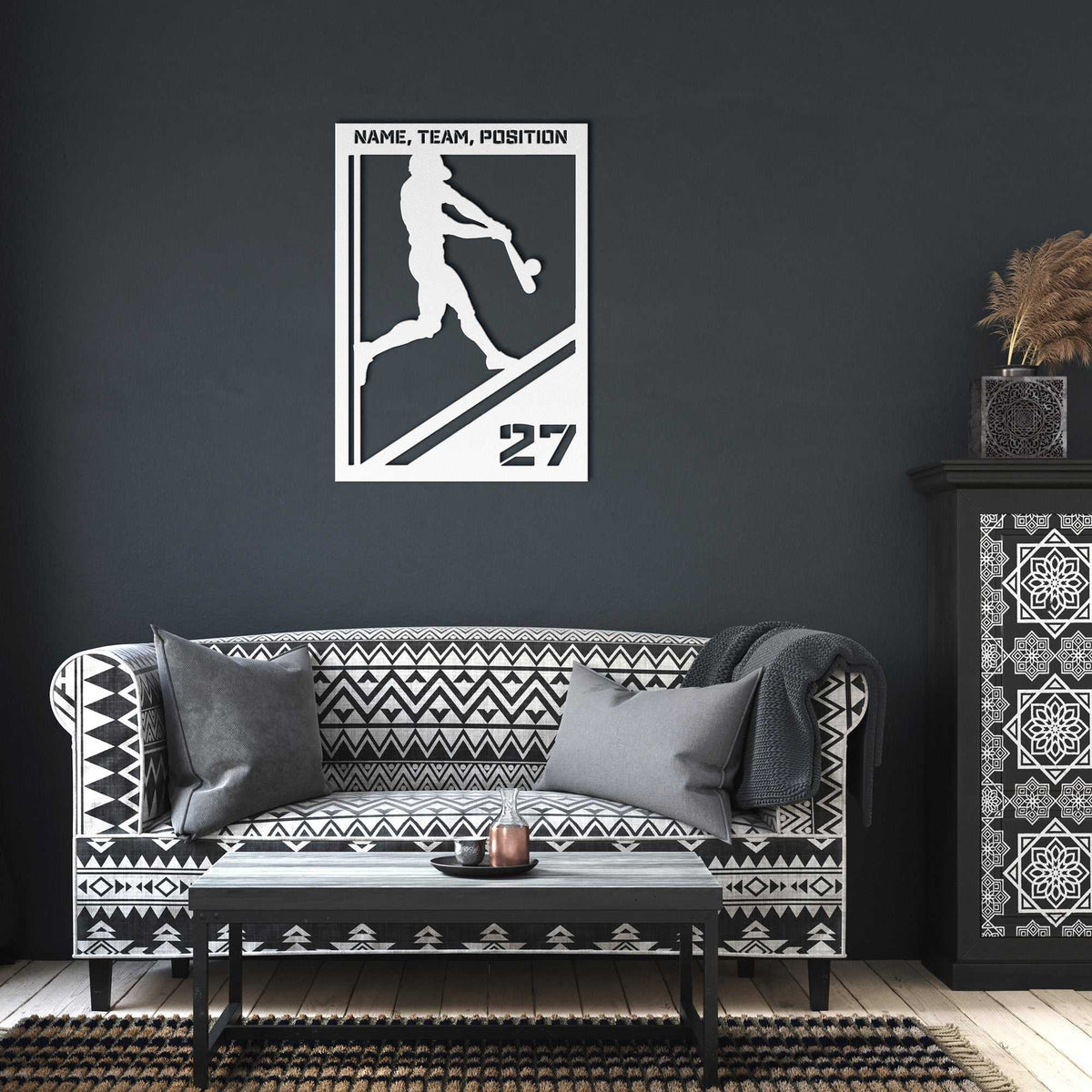 Baseball Customizable Sports Metal Wall Art