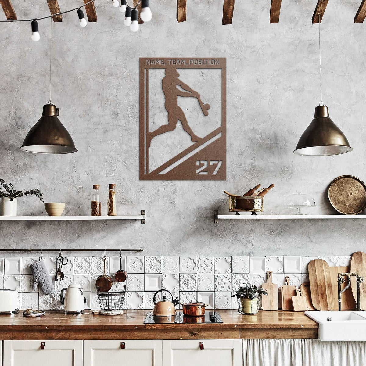 Baseball Customizable Sports Metal Wall Art