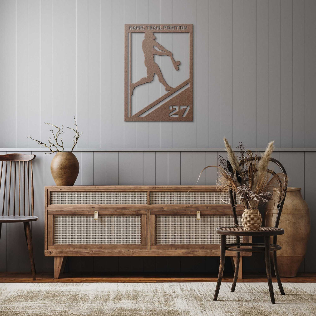Baseball Customizable Sports Metal Wall Art