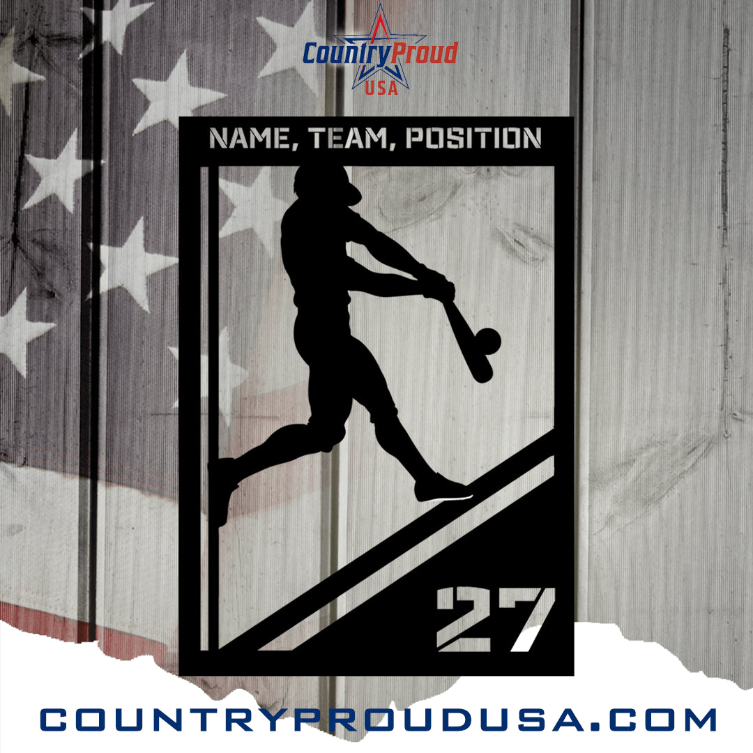 Baseball Customizable Sports Metal Wall Art