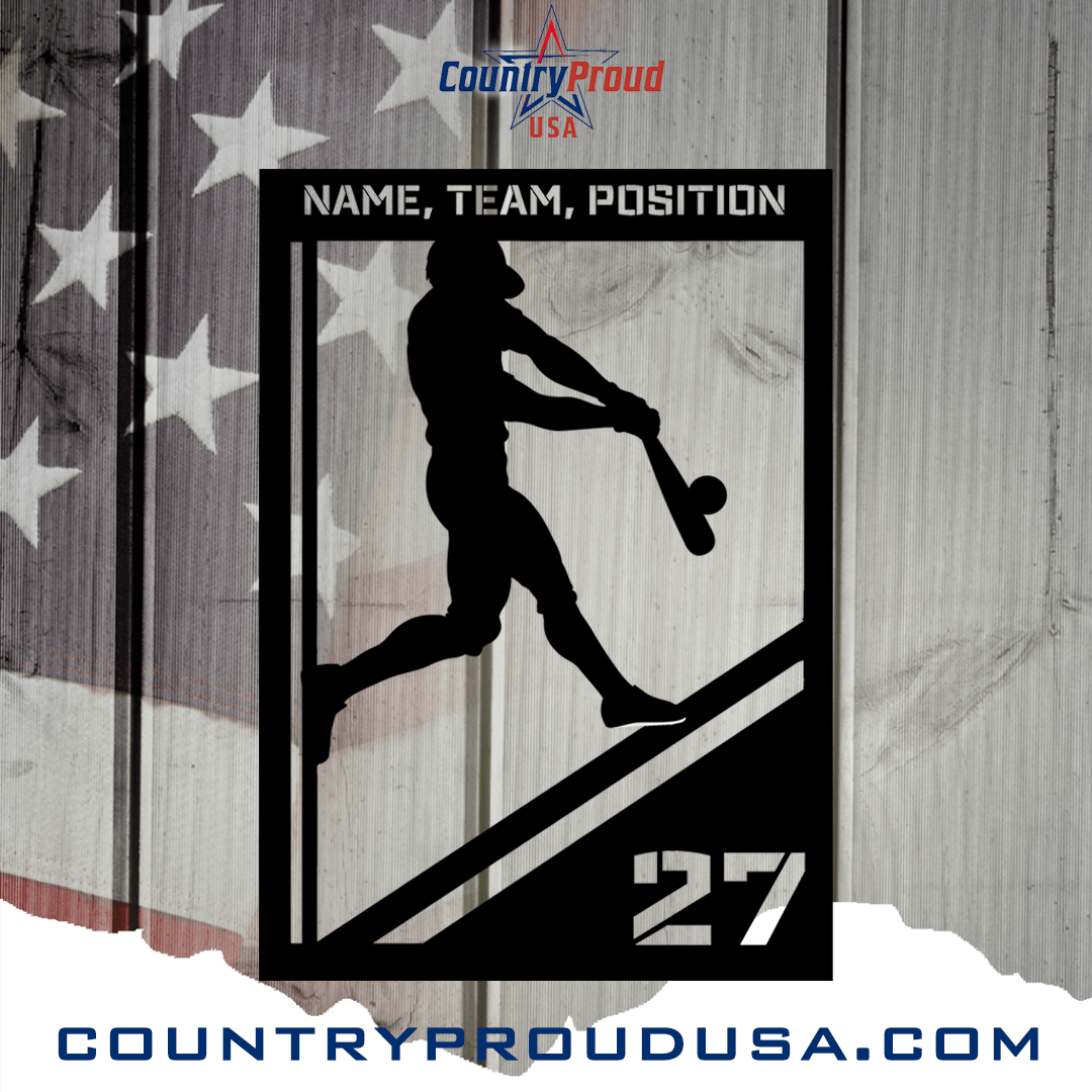 Baseball Customizable Sports Metal Wall Art