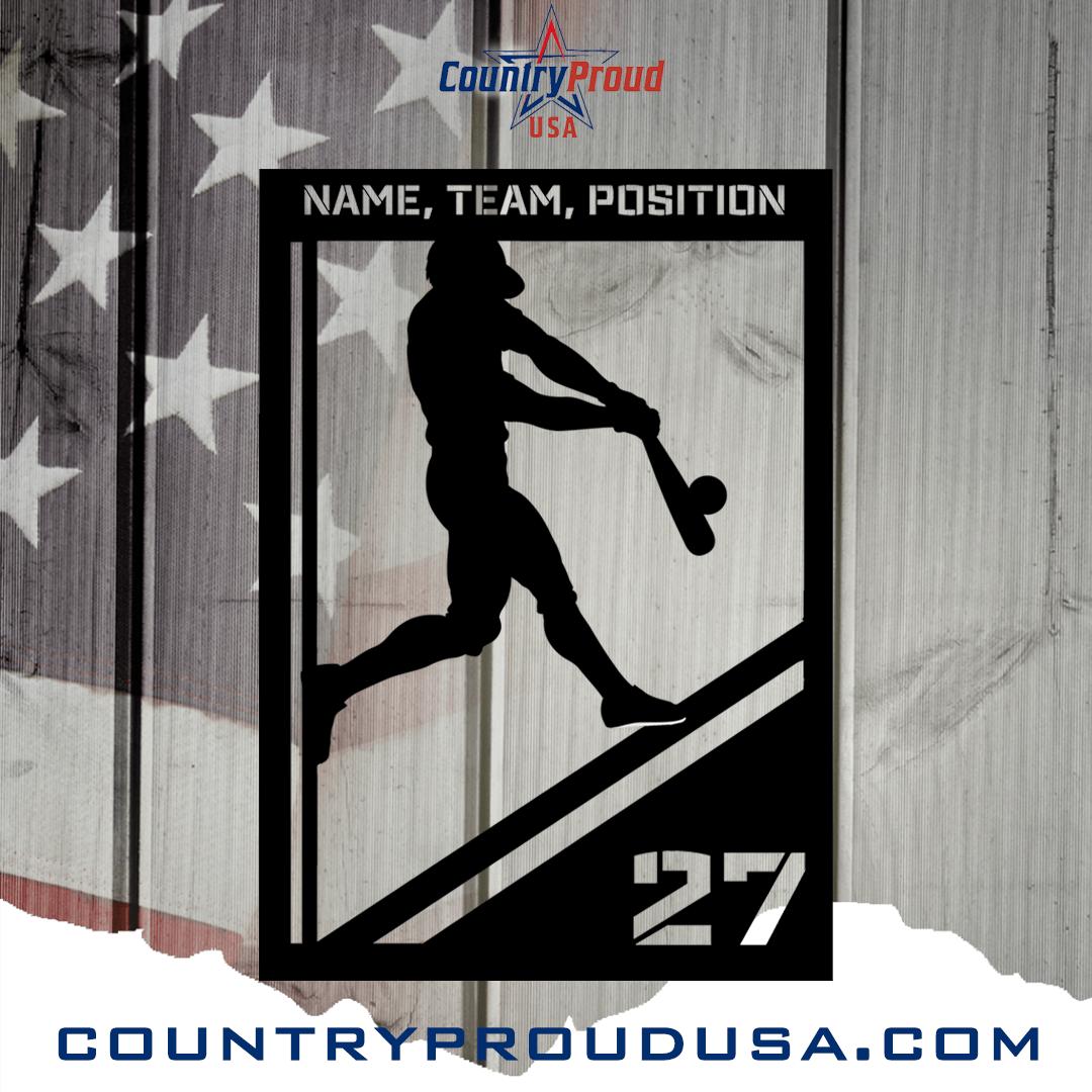 Baseball Customizable Sports Metal Wall Art