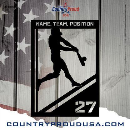 Baseball Customizable Sports Metal Wall Art