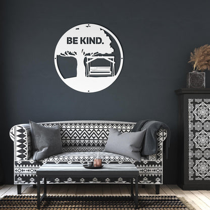 Be_Kind_Personalized_Metal_Wall_Art_White_Dark_Living_Room_Mockup_15290530