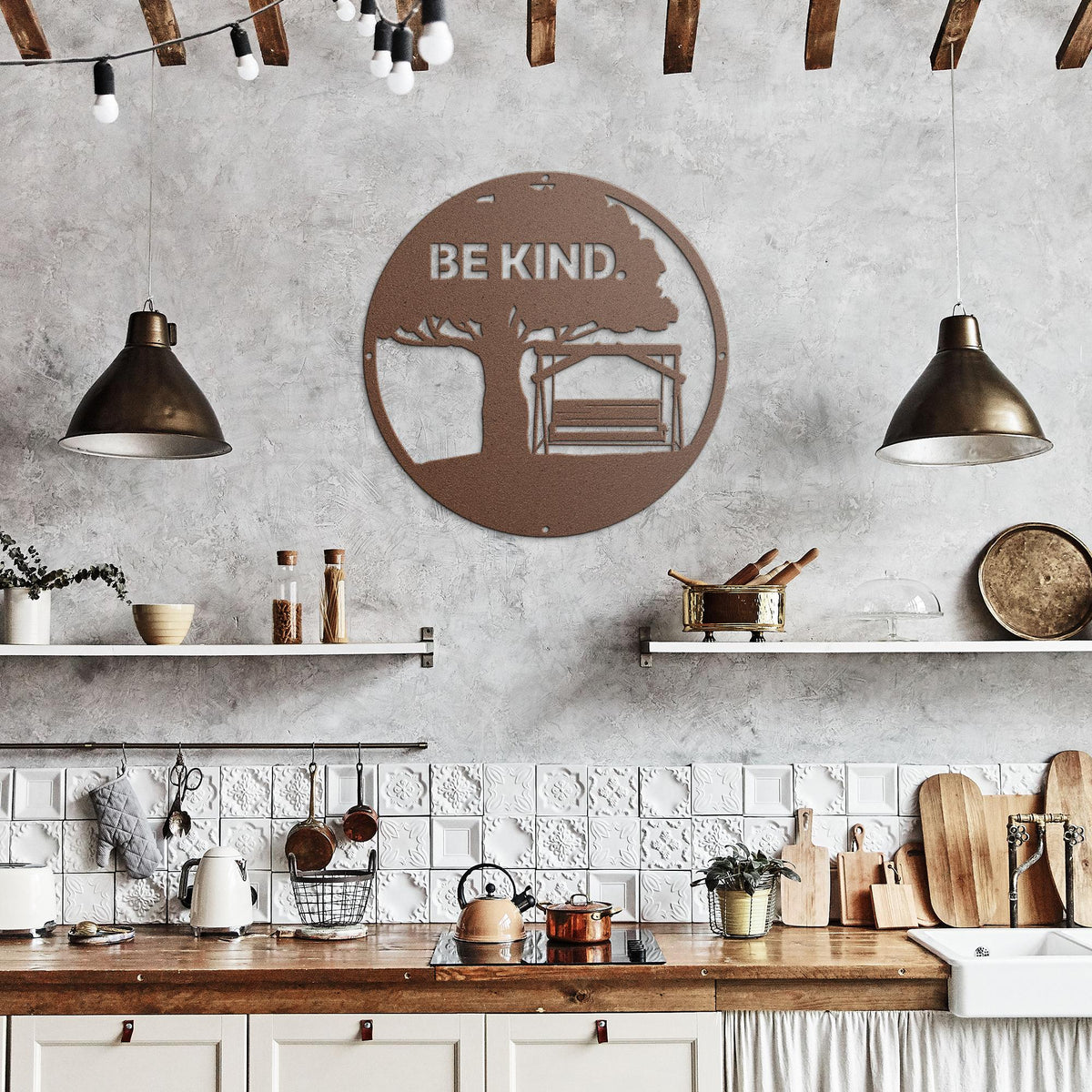 Be_Kind_Personalized_Metal_Wall_Art_Copper_Rustic_Kitchen_Mockup_15290532