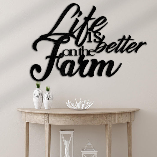 Better on the Farm Quote Metal Wall Artwork
