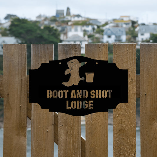 Boot & Shot Lodge Custom Metal Wall Decor