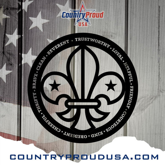 Boy Scout Law Circle Metal Wall Art, Achieving Honor