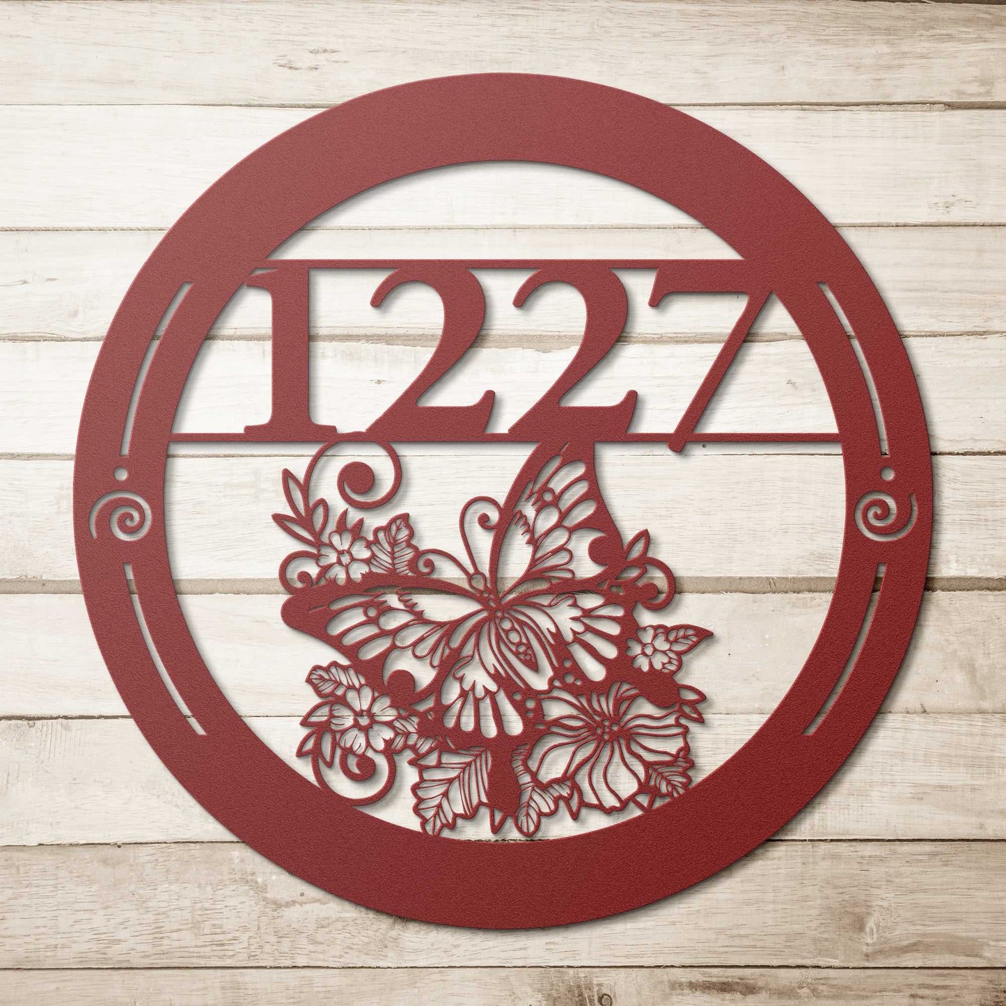 Butterfly Floral Custom-Crafted Address Sign