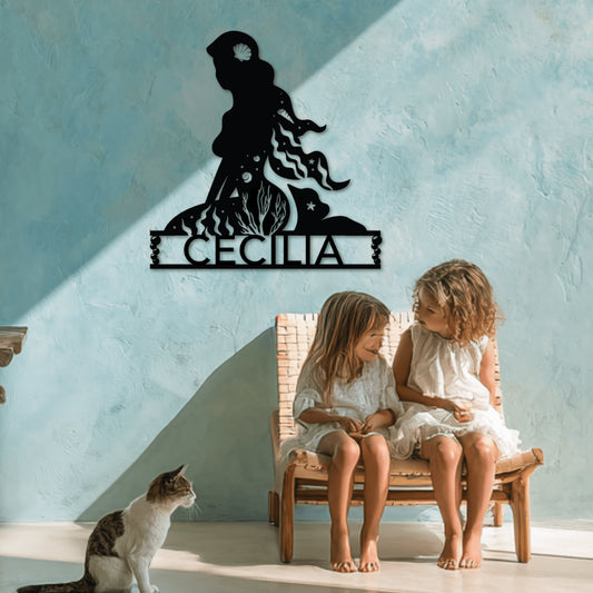 Personalized Mermaid Metal Wall Art