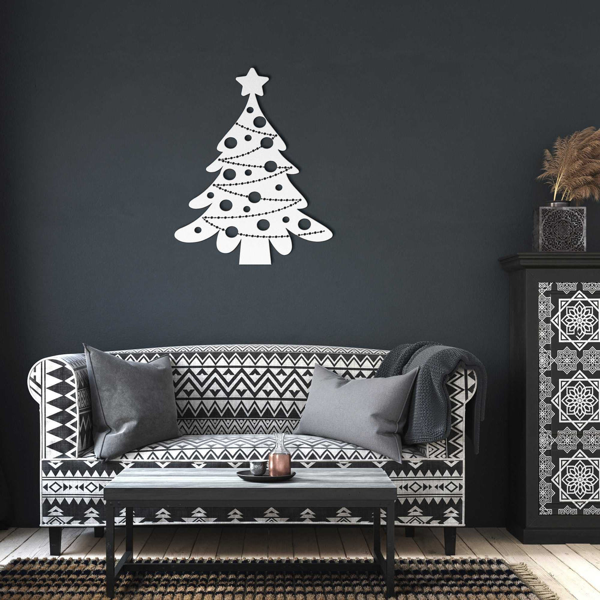 Christmas Tree with Ornament Cutouts