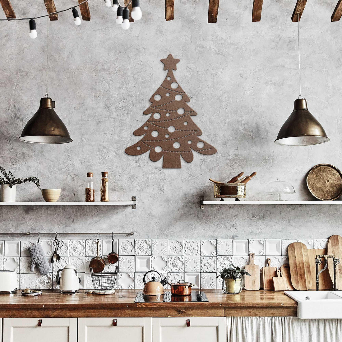 Christmas Tree with Ornament Cutouts