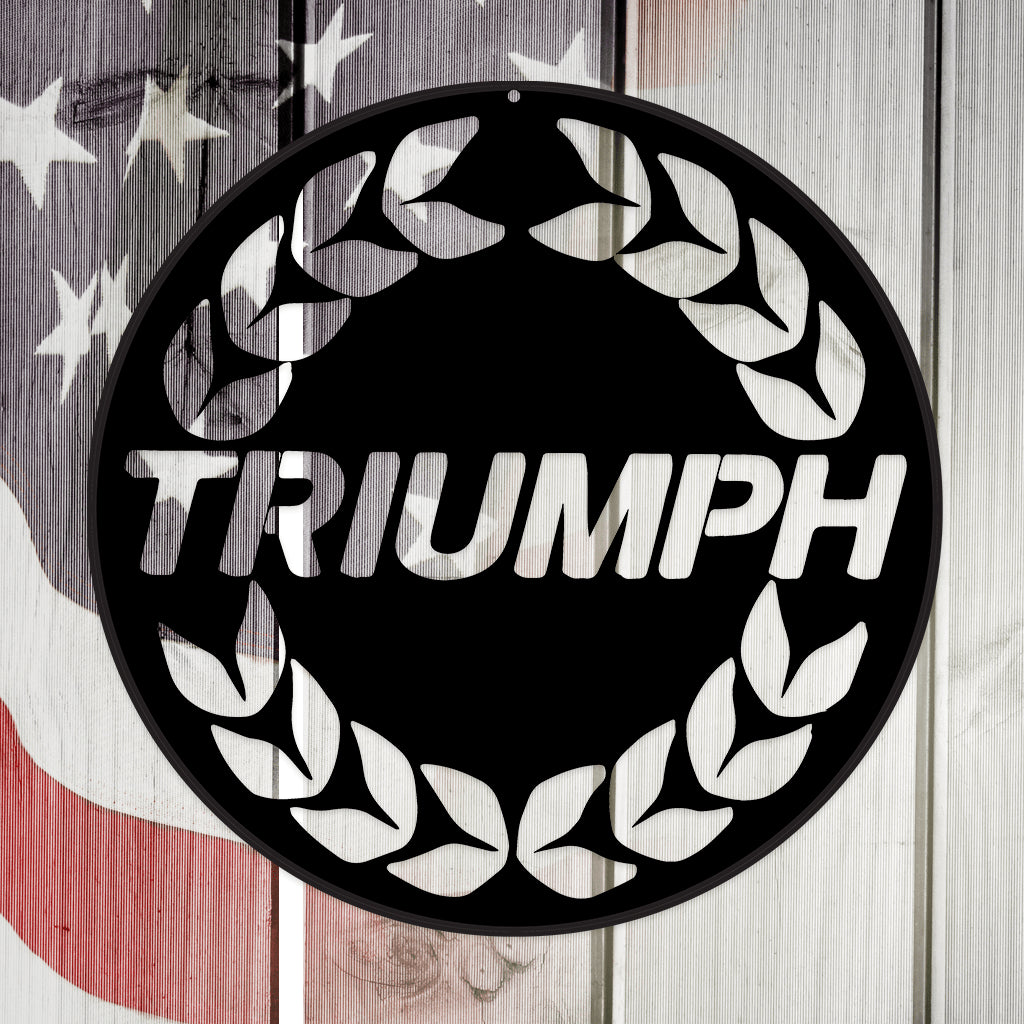 Classic British Car Triumph Laurel Wreath Metal art