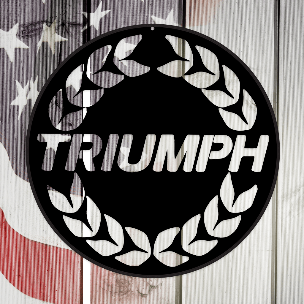 Classic British Car Triumph Laurel Wreath Metal art