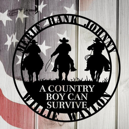 Country Boy Can Survive: Legends Metal Wall Art