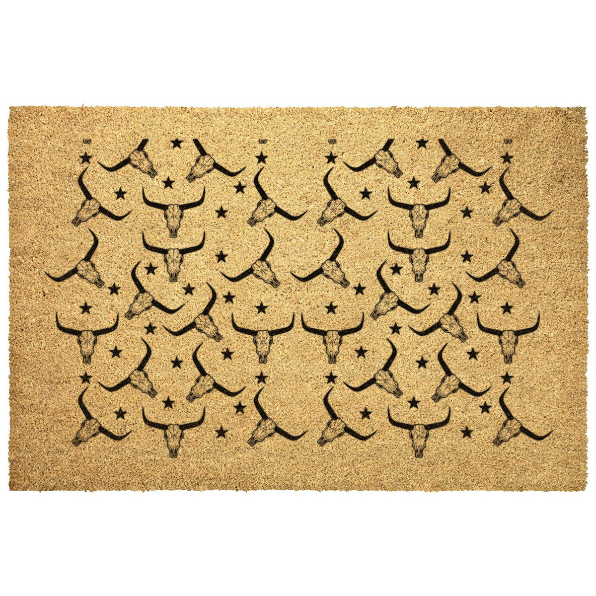 Country Steer Skulls Coir Welcome Doormat