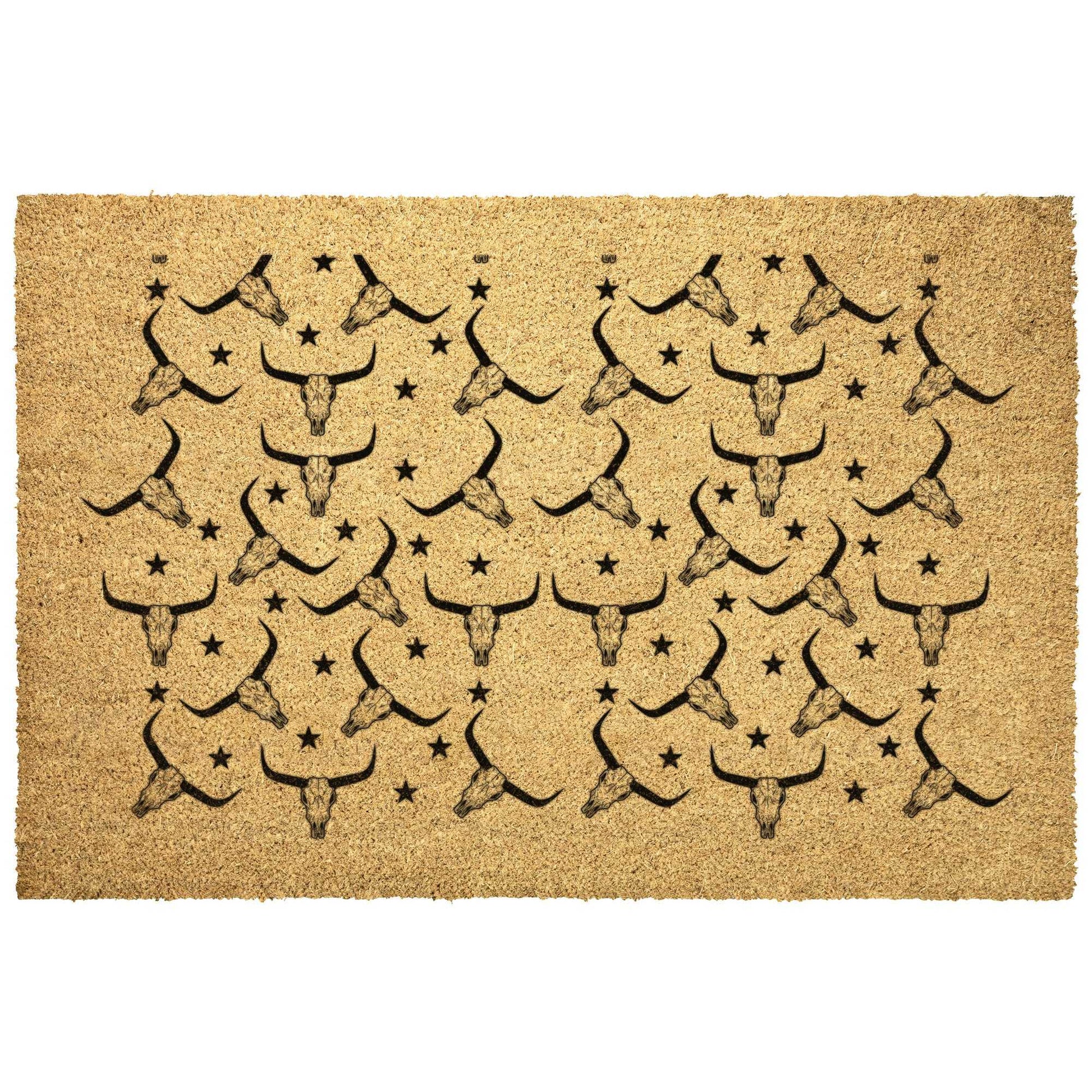Country Steer Skulls Coir Welcome Doormat 