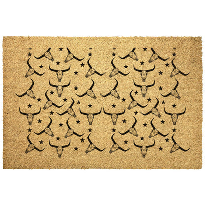 Country Steer Skulls Coir Welcome Doormat 