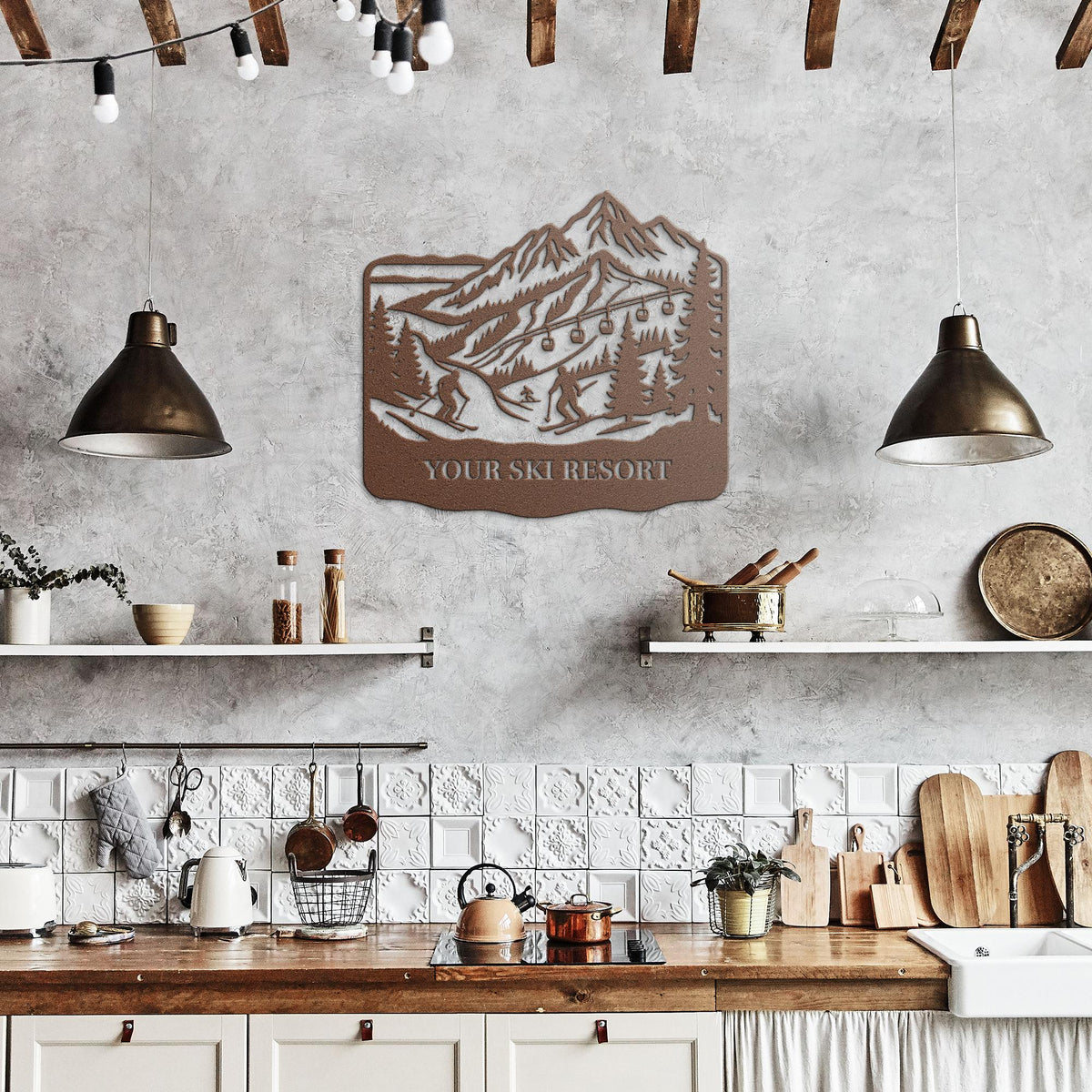 Custom_Ski_Resort_Metal_Wall_Art_Copper_Rustic_Kitchen_Mockup.png