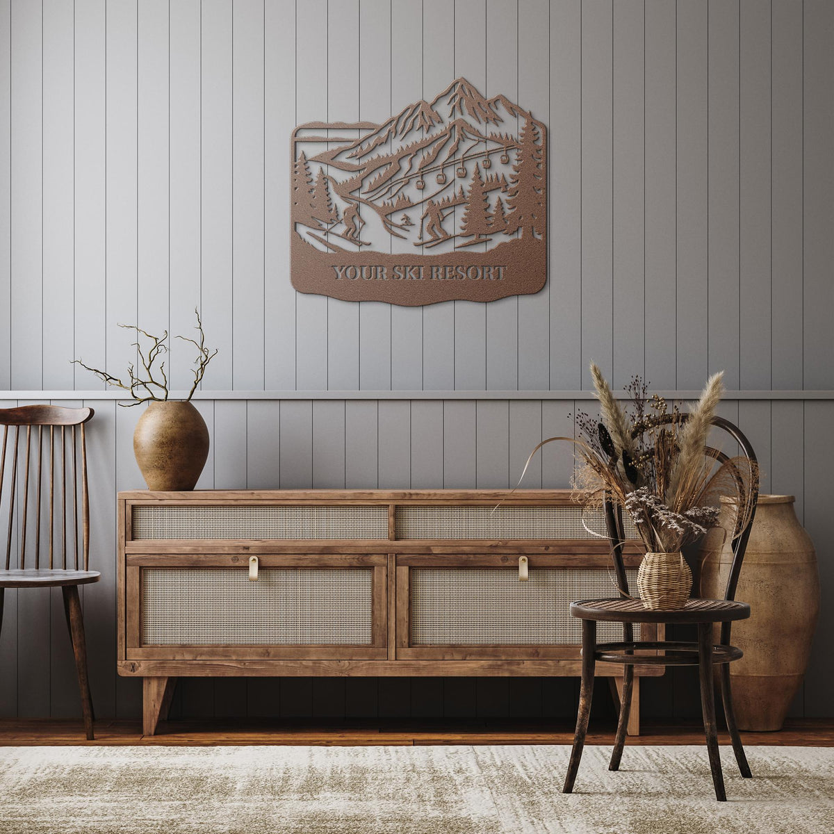 Custom_Ski_Resort_Metal_Wall_Art_Copper_Rustic_Hallway_Mockup.png