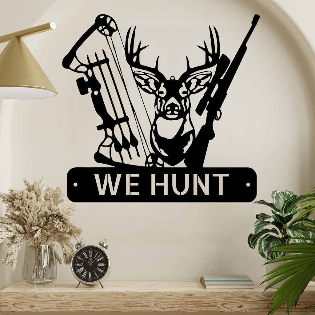 Deer Hunter Monogram Metal Wall Art Decor