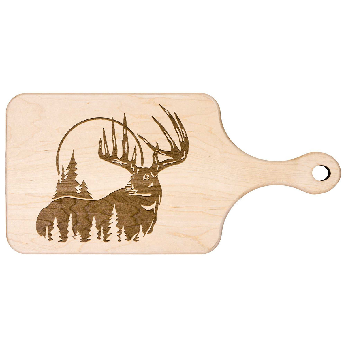 Deer in the Forest Hardwood Paddle Cutting Board