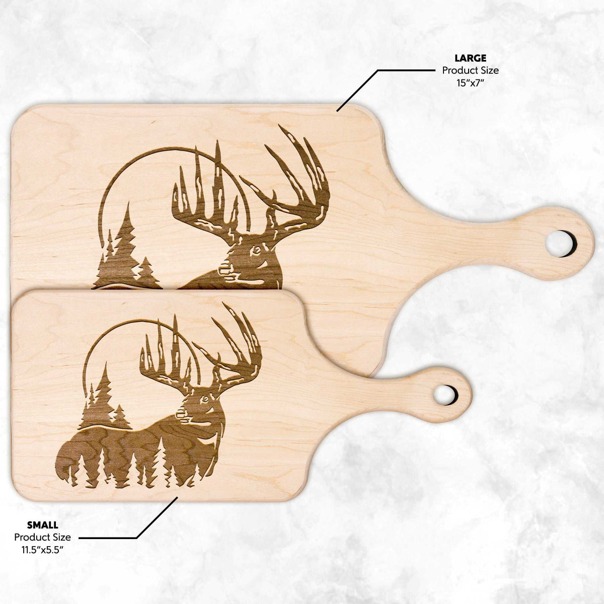 Deer in the Forest Hardwood Paddle Cutting Board