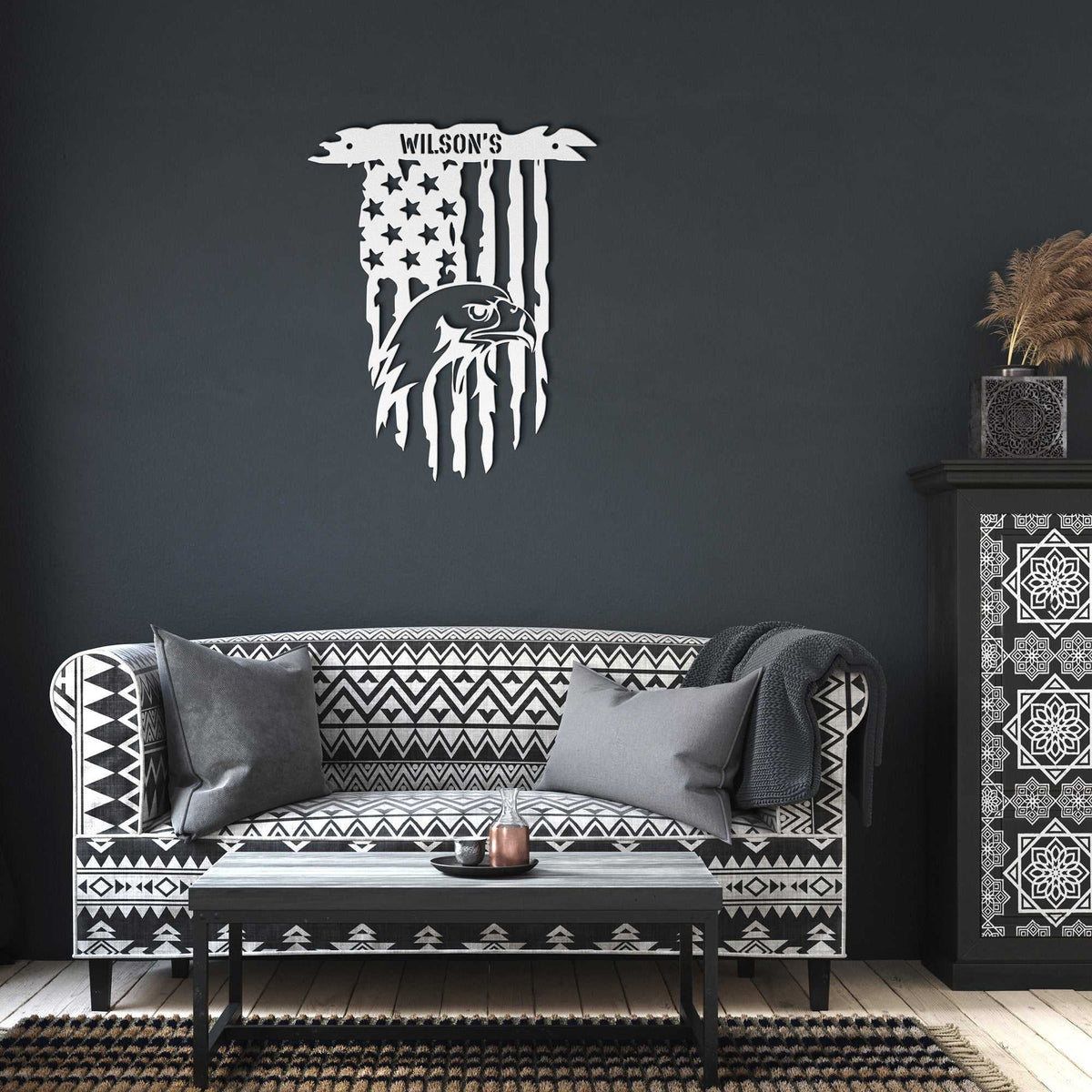 Distressed American Flag with Eagle