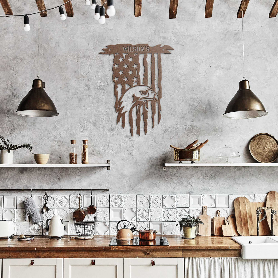 Distressed American Flag with Eagle