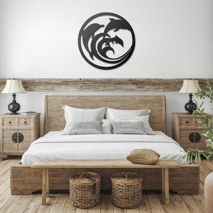 Dolphin_Circle_Metal_Wall_Art_Black_Farmhouse_Bedroom_Mockup