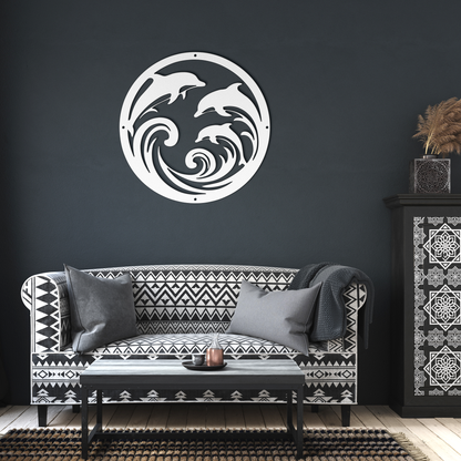 Dolphin_Trio_Round_Metal_Wall_Art_White_Dark_Living_Room_Mockup.png