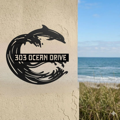 Custom Dolphin Bar Address Sign