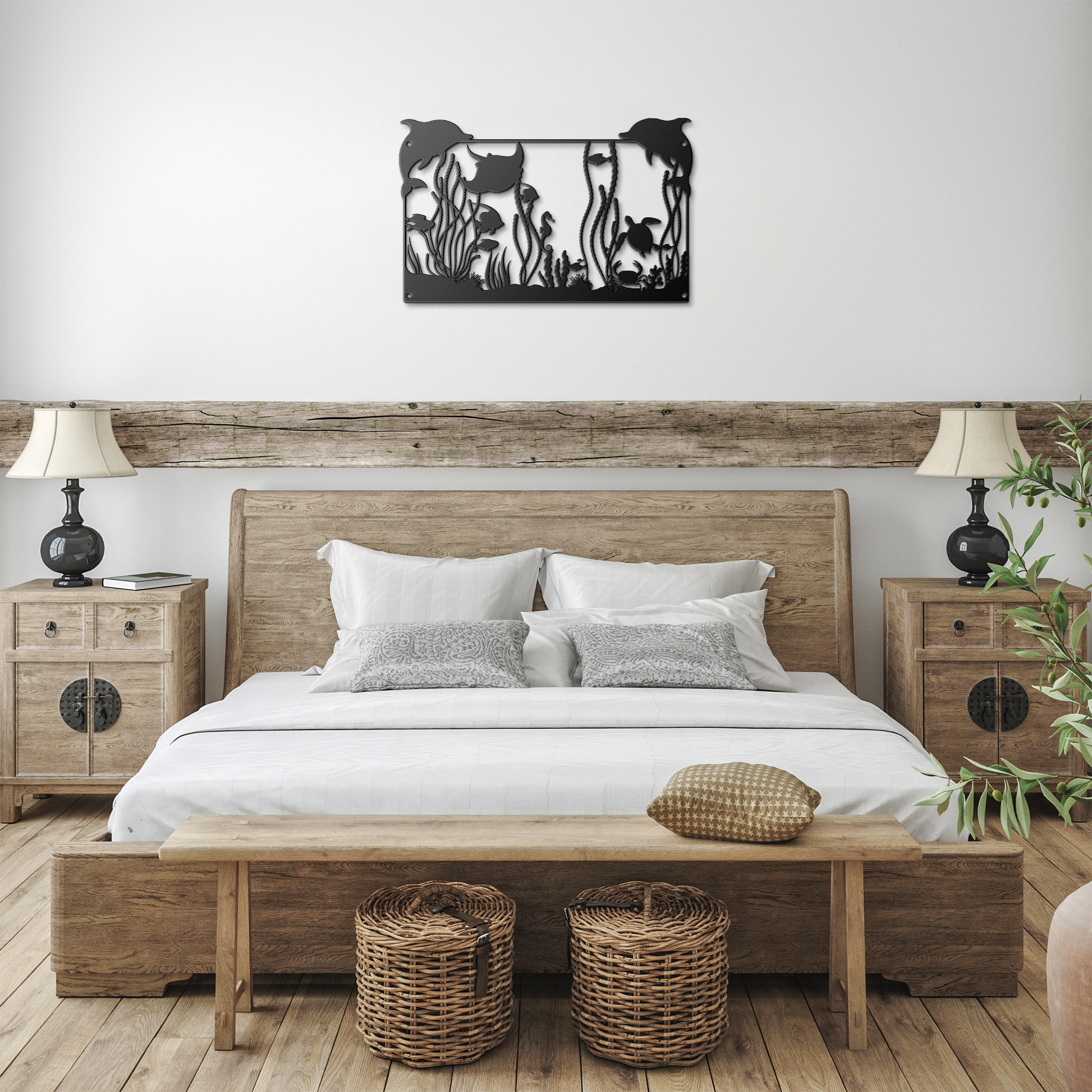 Dolphins_Turtles__Coral_Reef_Metal_Wal_Black_Farmhouse_Bedroom_Mockup.png