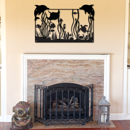 Dolphins, Turtles & Coral Reef Metal Decor - Country Proud USA