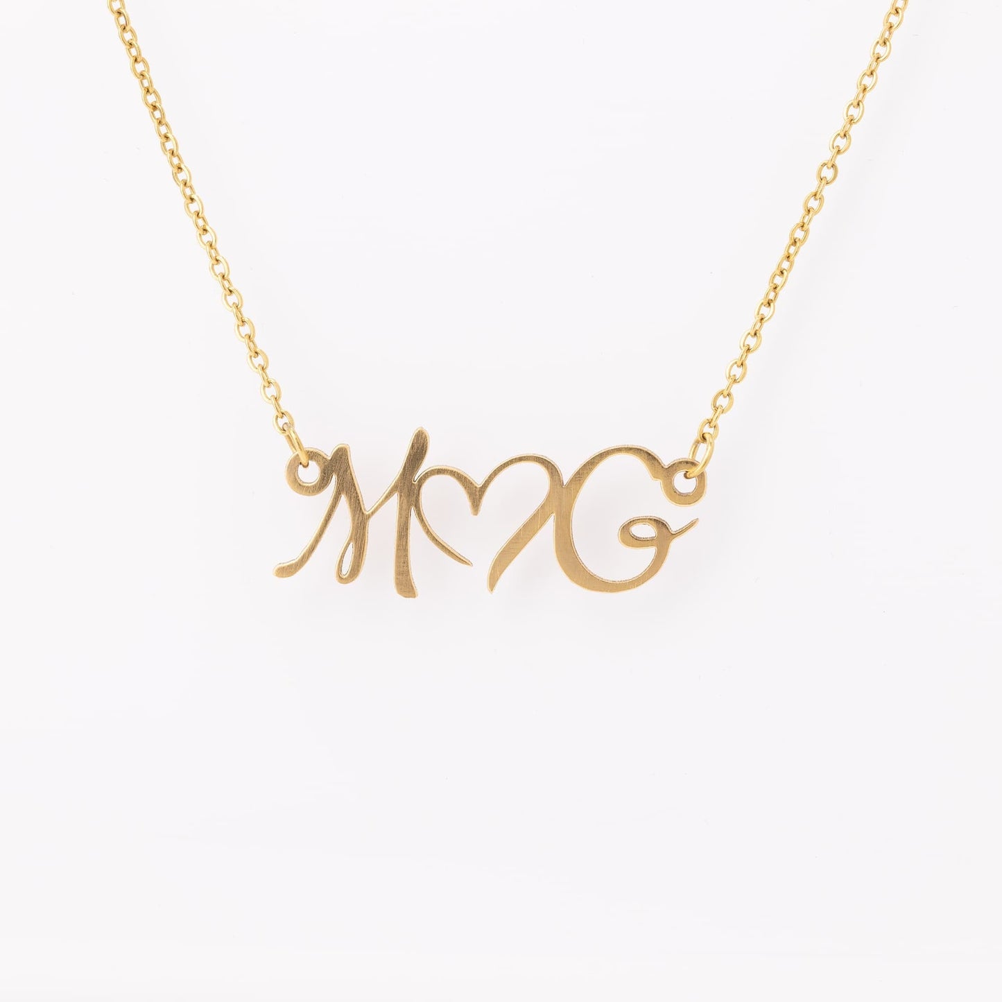 Personalized Double Initial Heart Necklace