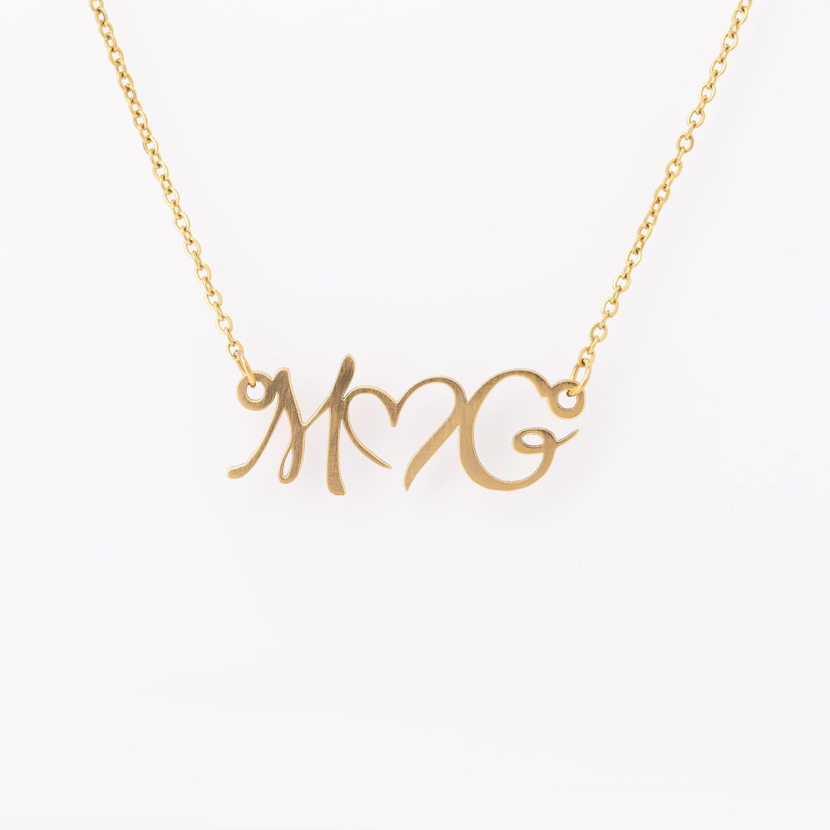 Personalized Double Initial Heart Necklace