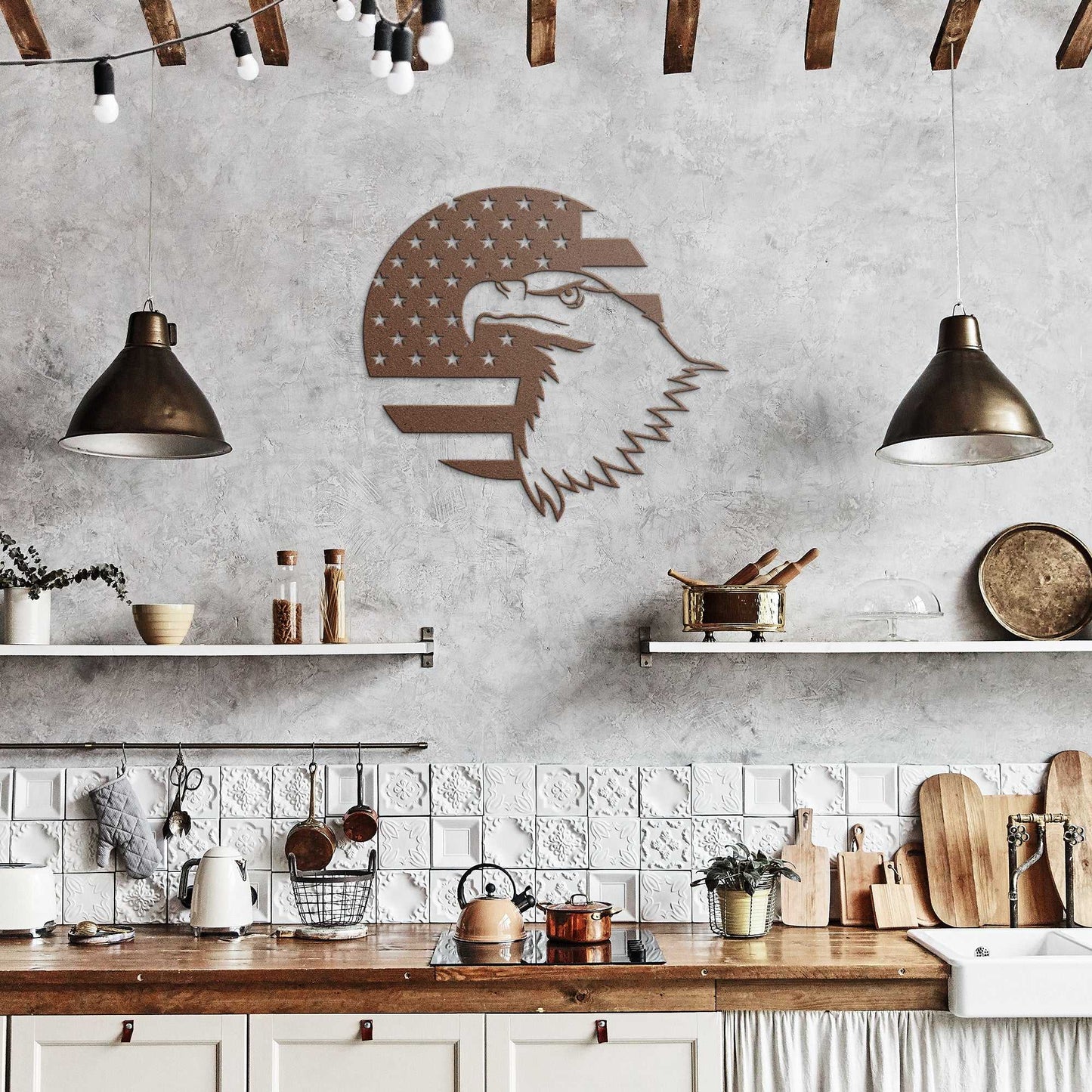 Eagle Head America Flag