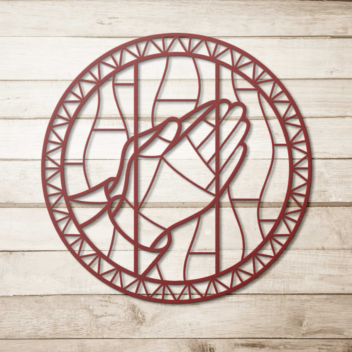 Faith and Prayer Circle Metal Wall Art Custom Home Decor