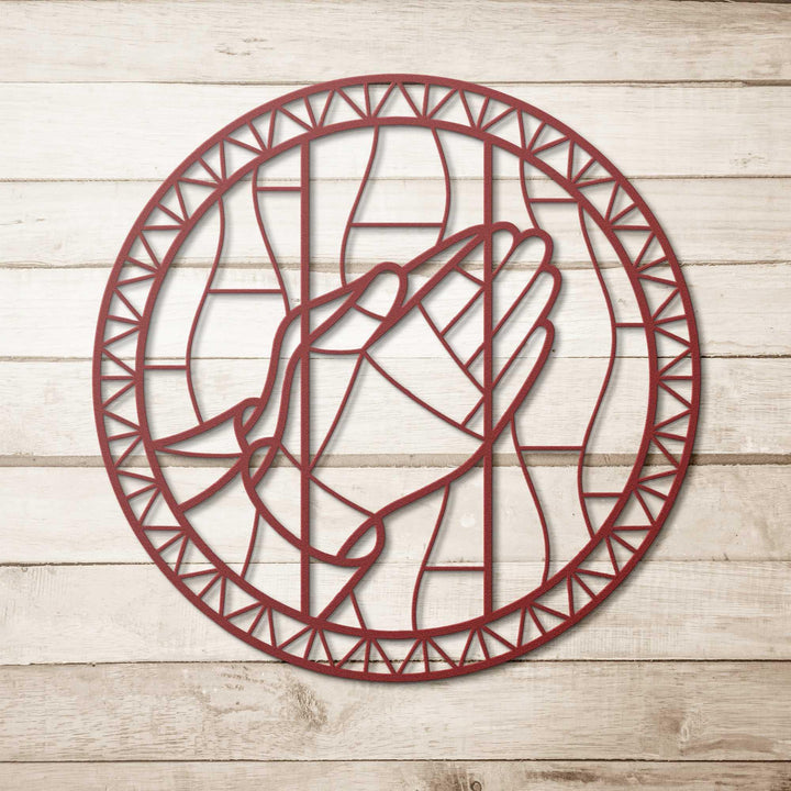 Faith and Prayer Circle Metal Wall Art Custom Home Decor