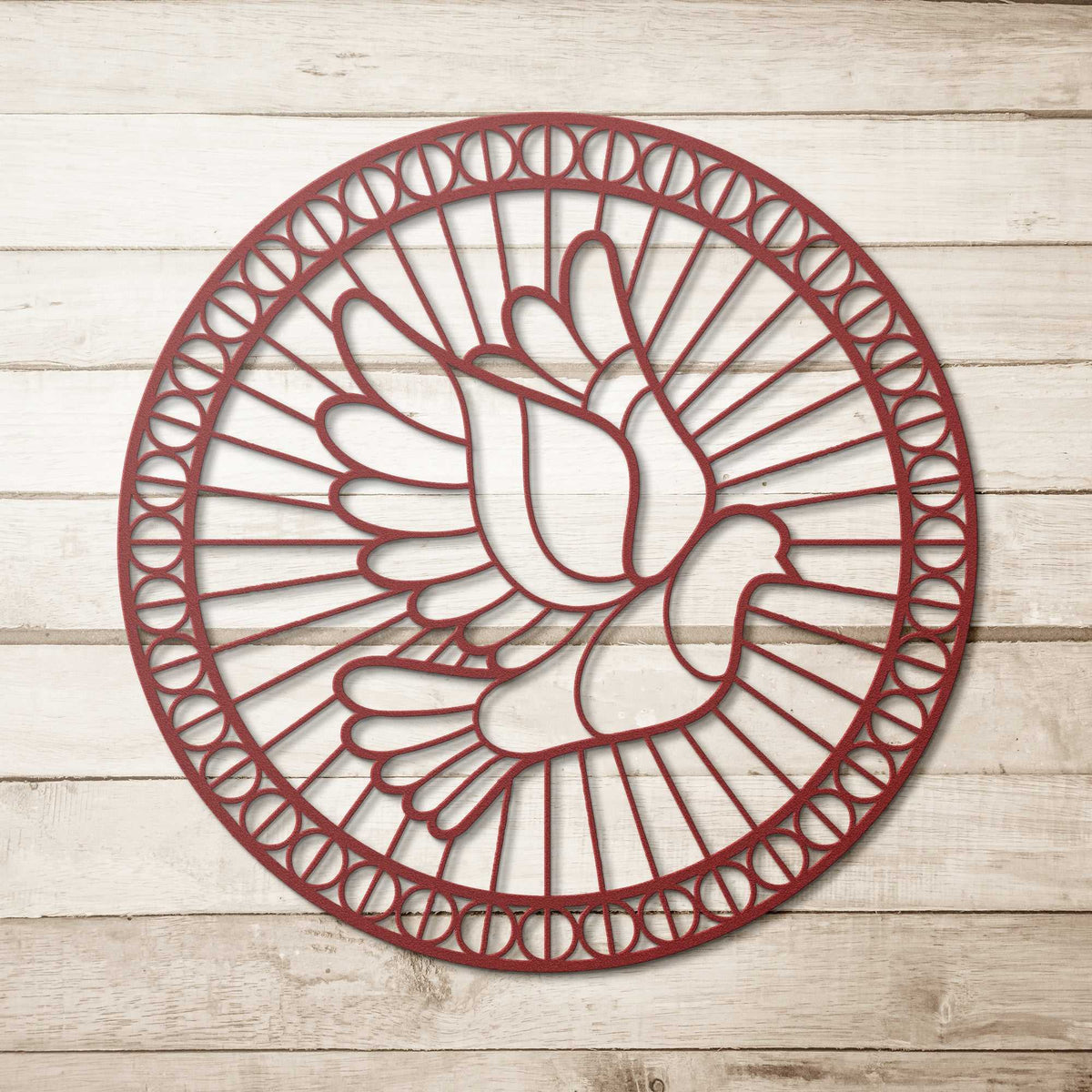 Faith Dove Circle Metal Wall Art Custom Home Decor