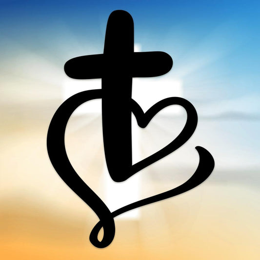 Faith is Love Heart Entwined Metal Wall Art Home Decor