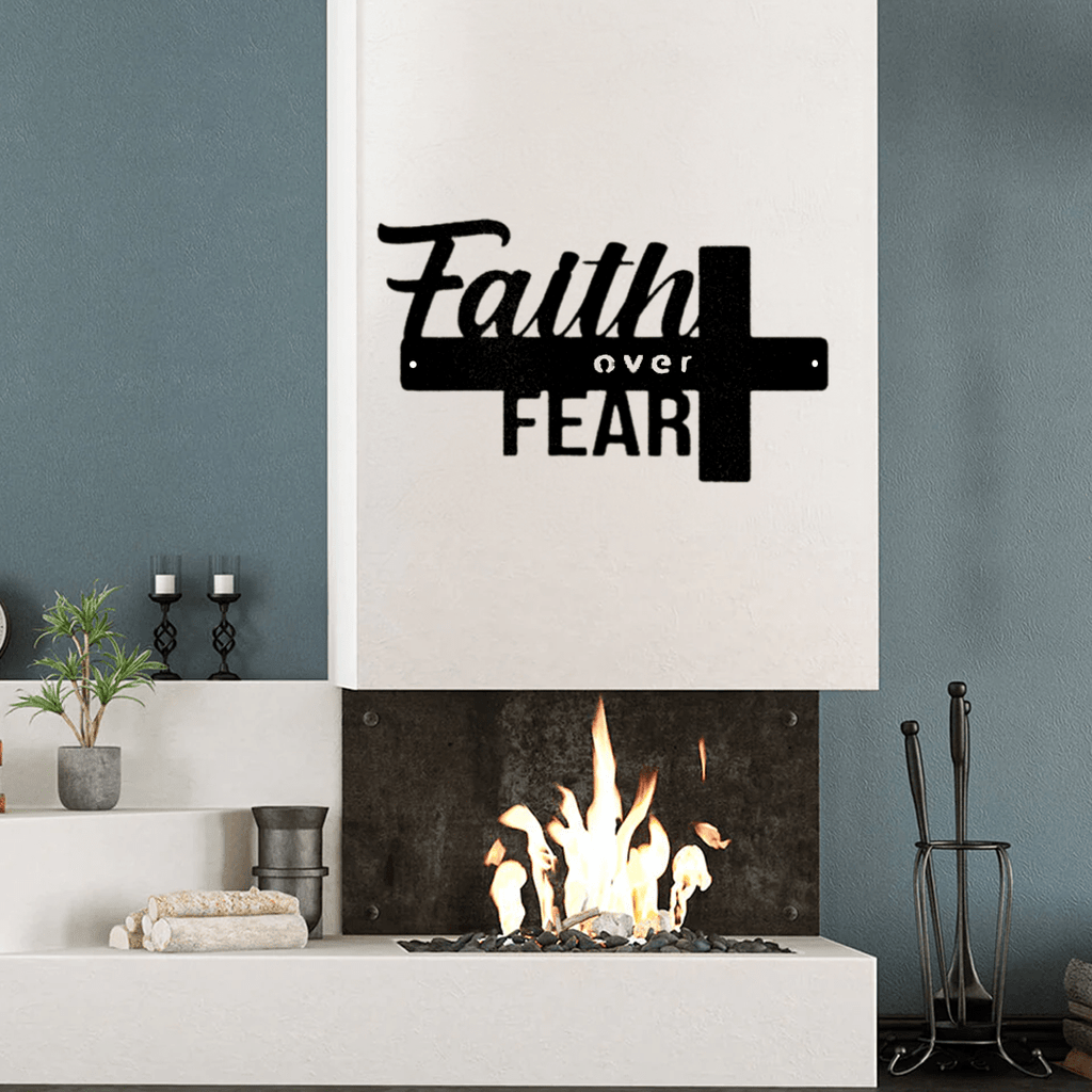 Faith Over Fear Metal Wall Art Decor