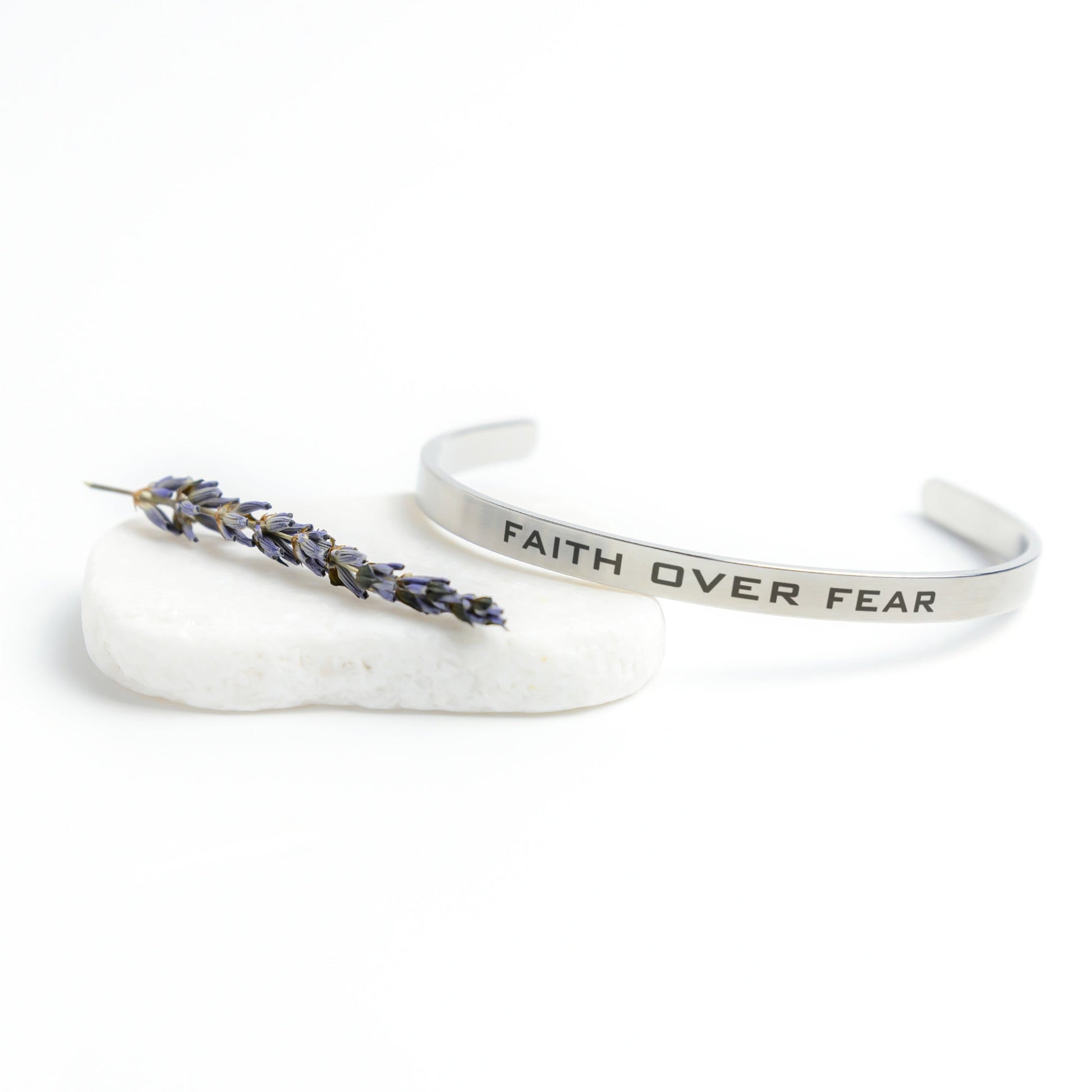 Faith Over Fear Cuff Bracelet