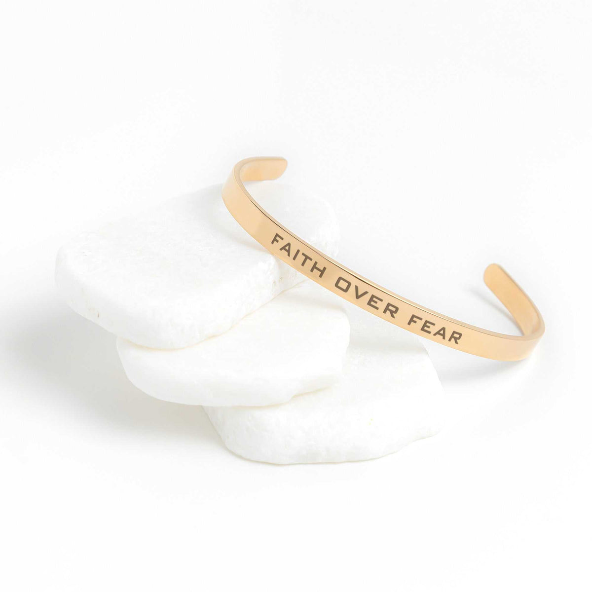 Faith Over Fear Cuff Bracelet