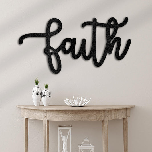 Faith Script Metal Wall Art Home Decor