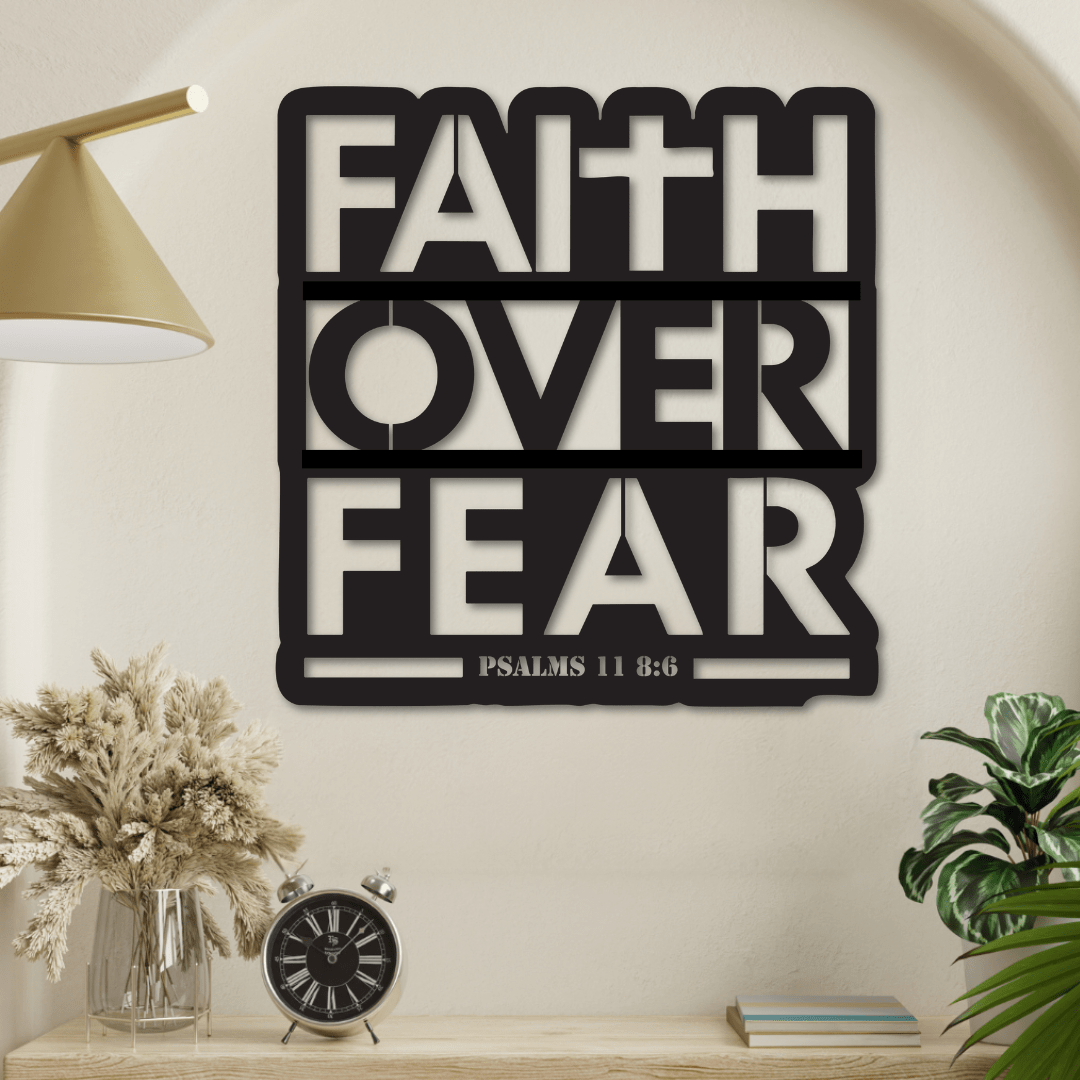 Faith Over Fear – Inspirational Metal Wall Art