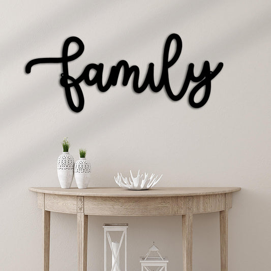 Family Script Metal Wall Art Home Forever Decor