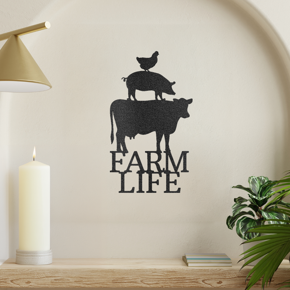 Farm Life Animals Metal Wall Art Home Decor